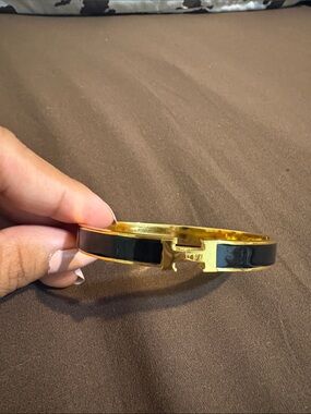 Altar'd State Gold-Tone Bracelet with Black Enamel Inlay